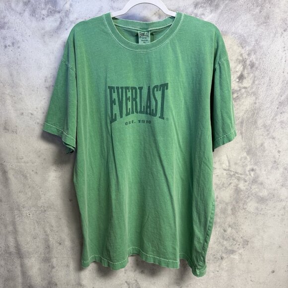 Everlast T Shirt Mens 2XL 26x29.5 Green Short Sleeve Workout Gym - Picture 2 of 8